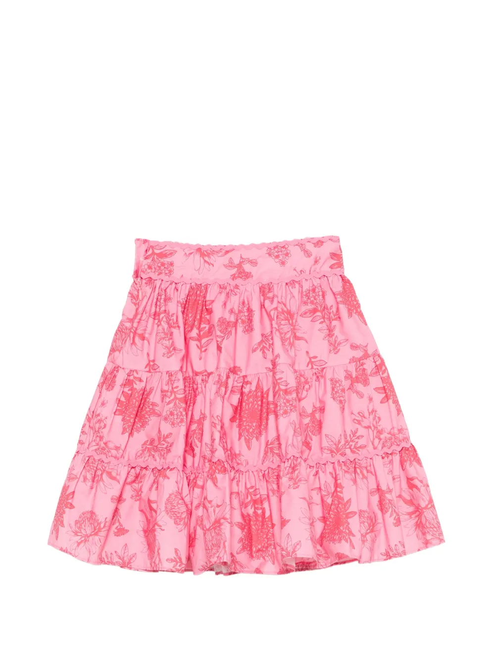 Patachou Rok met ruches en bloemenprint Roze