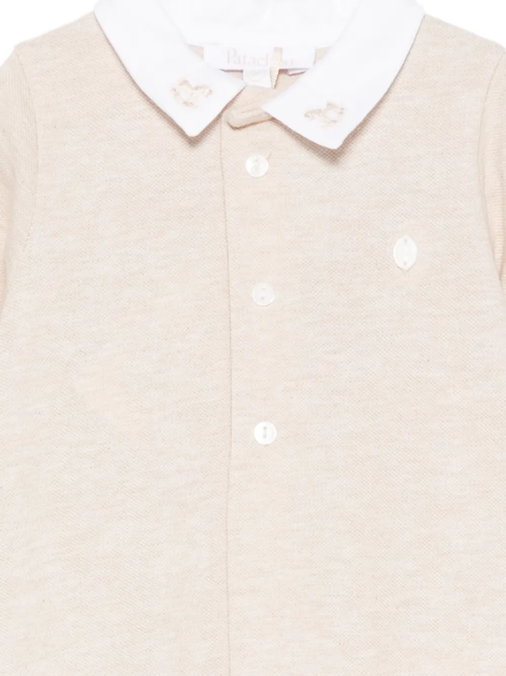 Patachou Pyjama met geborduurde kraag Beige