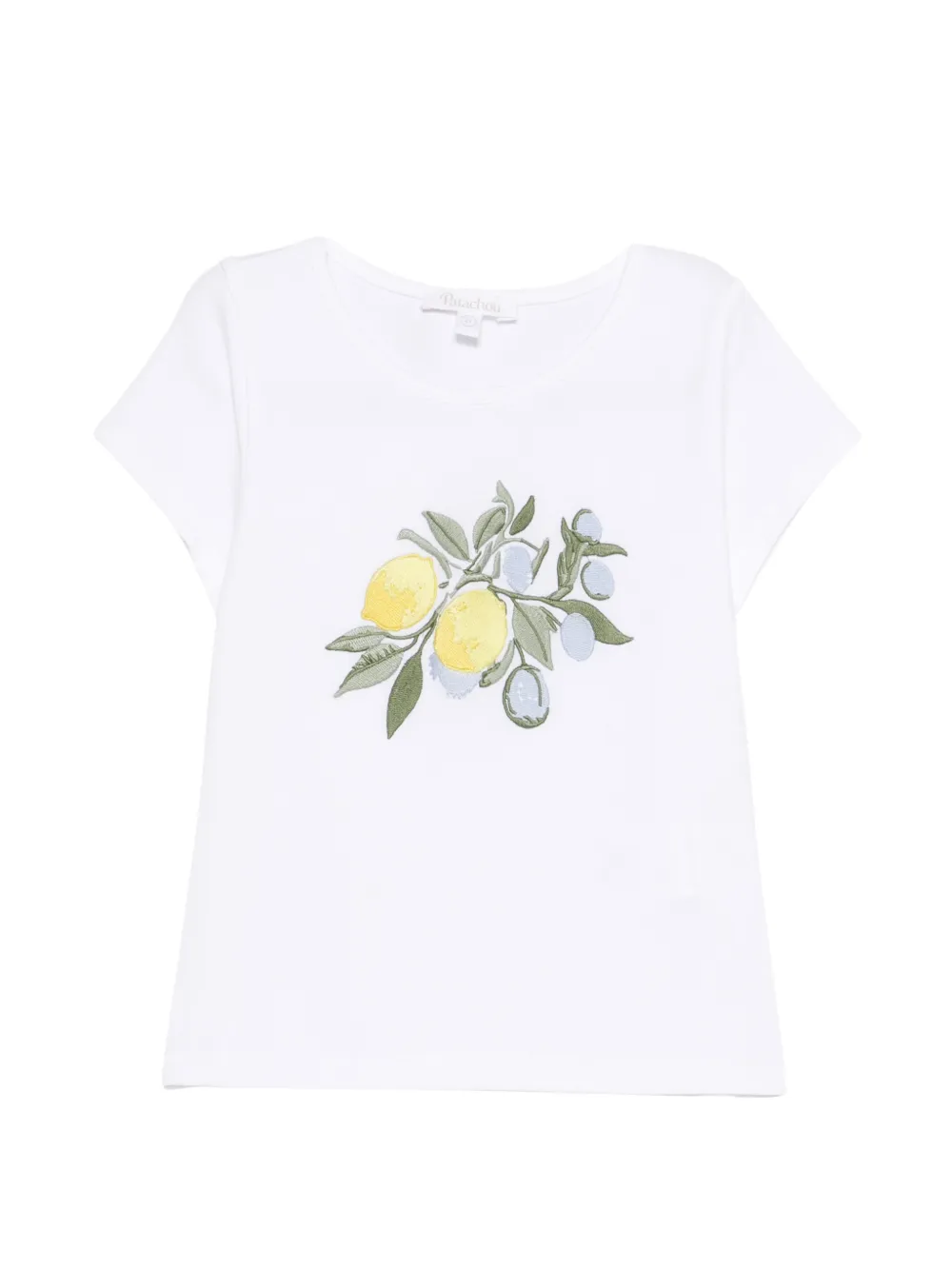 Patachou T-shirt con ricamo a fiori - Bianco