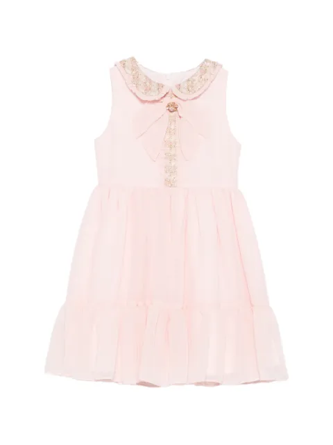 Patachou Vestido com laço e acabamento de tweed