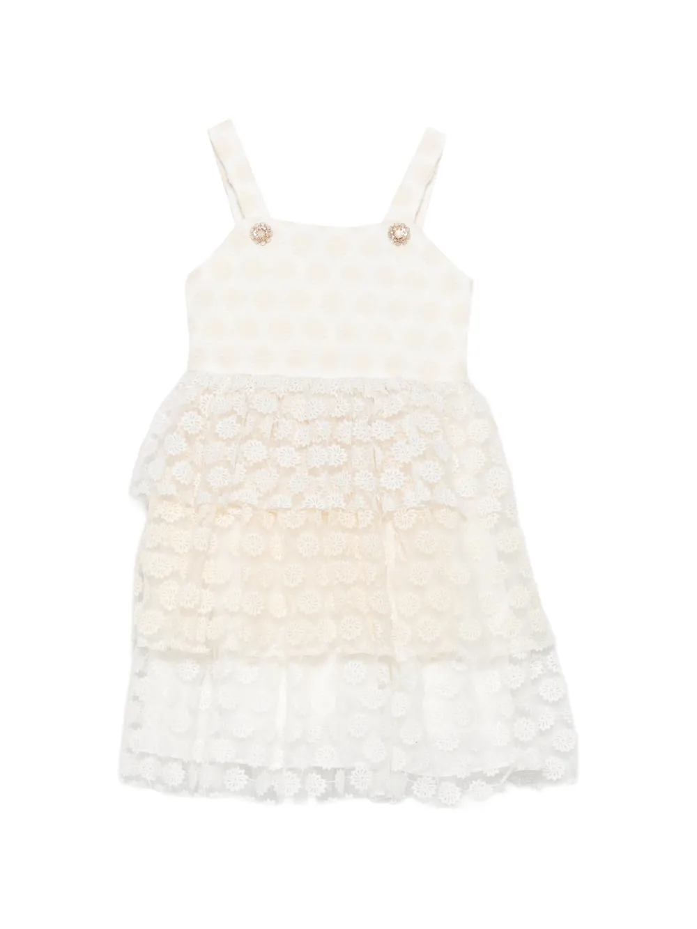 Patachou tiered floral-lace dress - Toni neutri