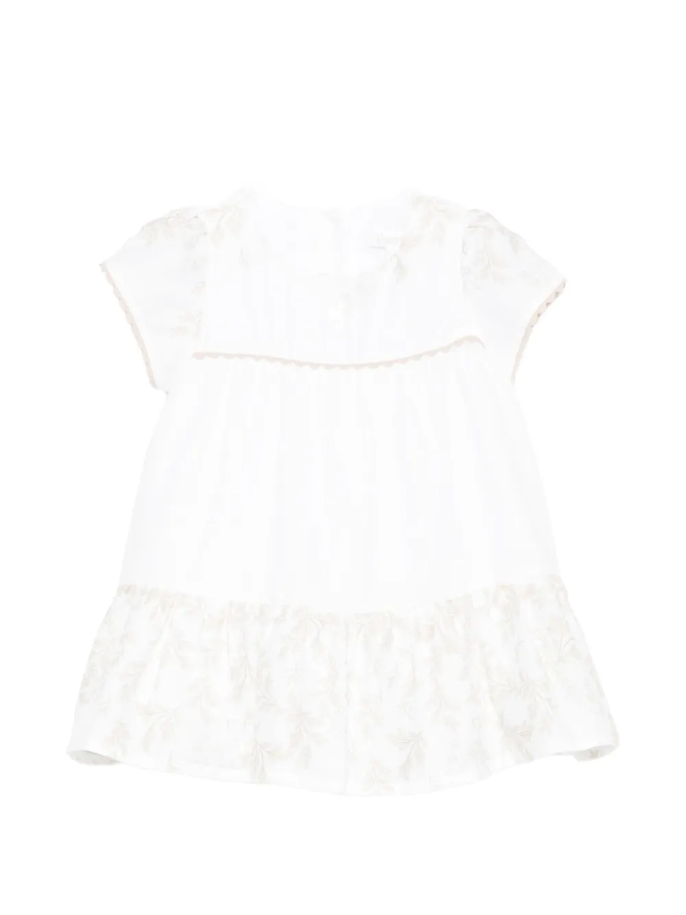 Patachou scalloped-trim dress - White