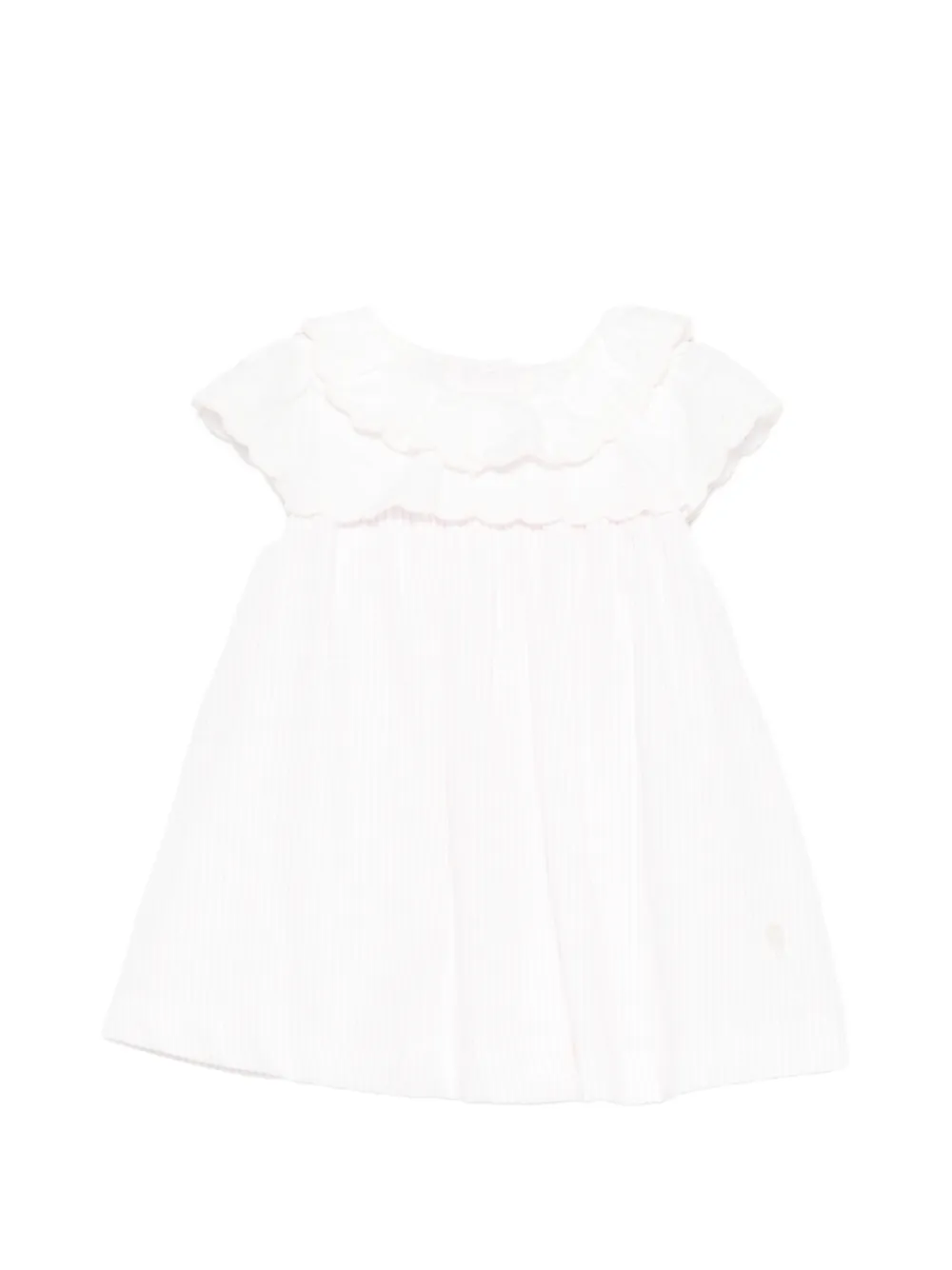 Patachou scalloped striped dress - Bianco