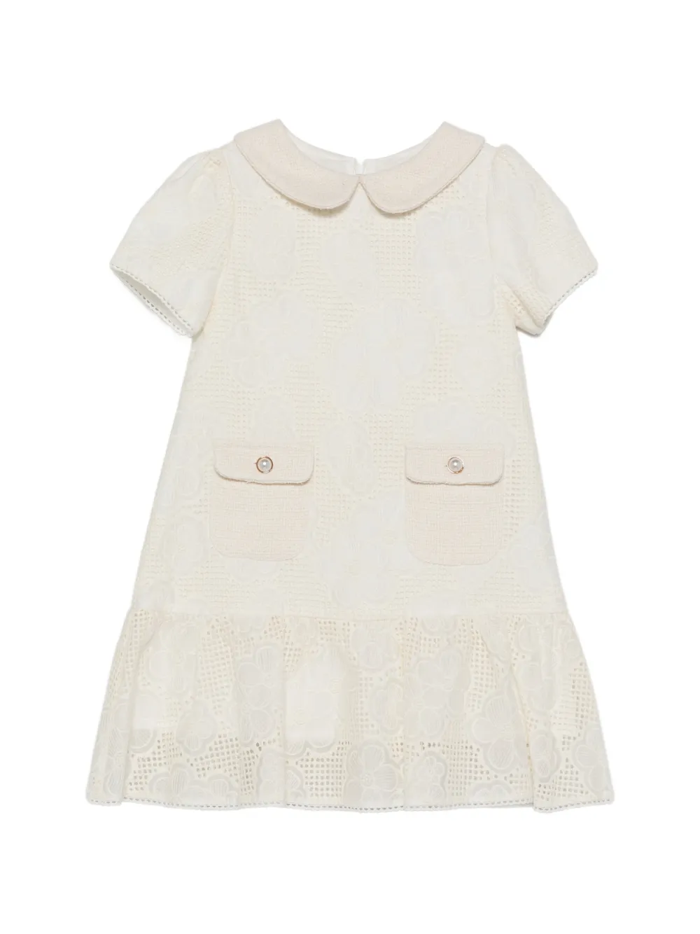 Patachou floral-lace ruffled dress - Toni neutri