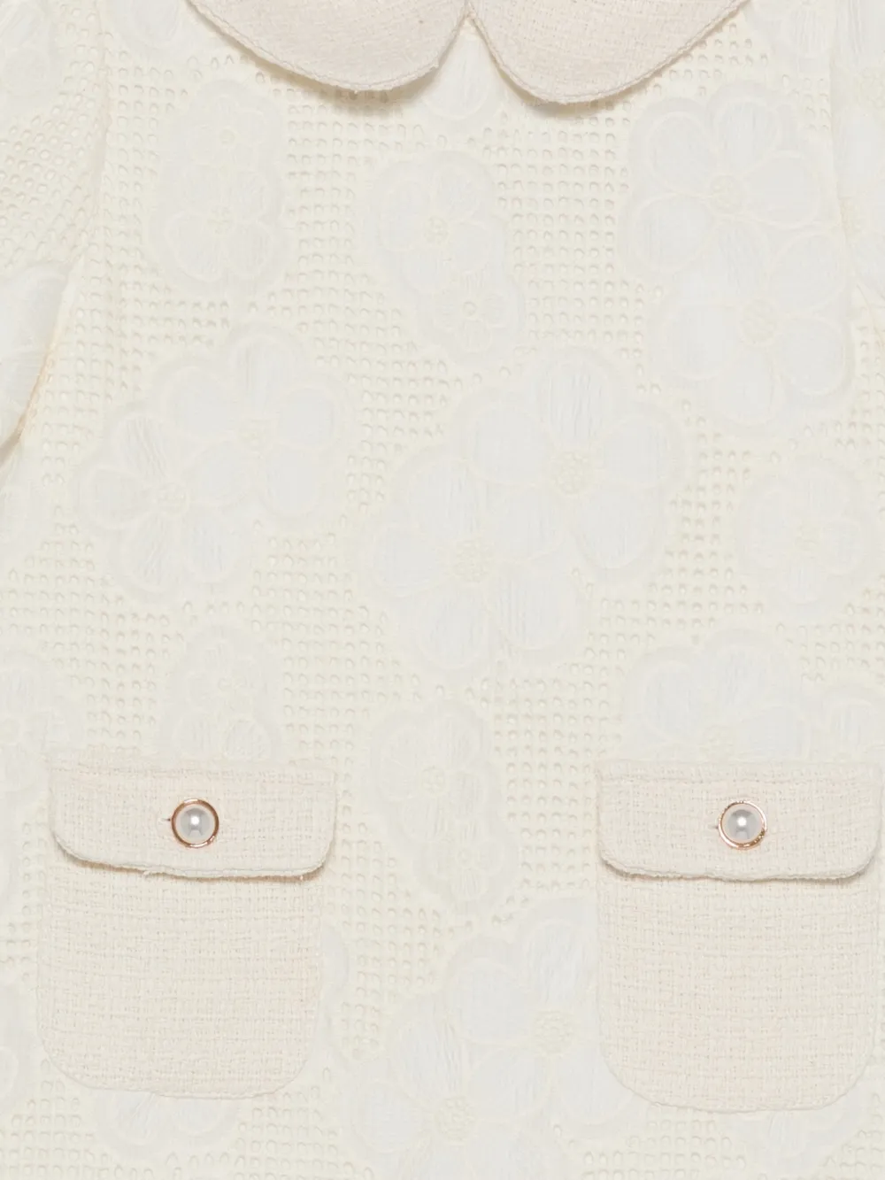 Patachou Jurk met bloemenkant Beige