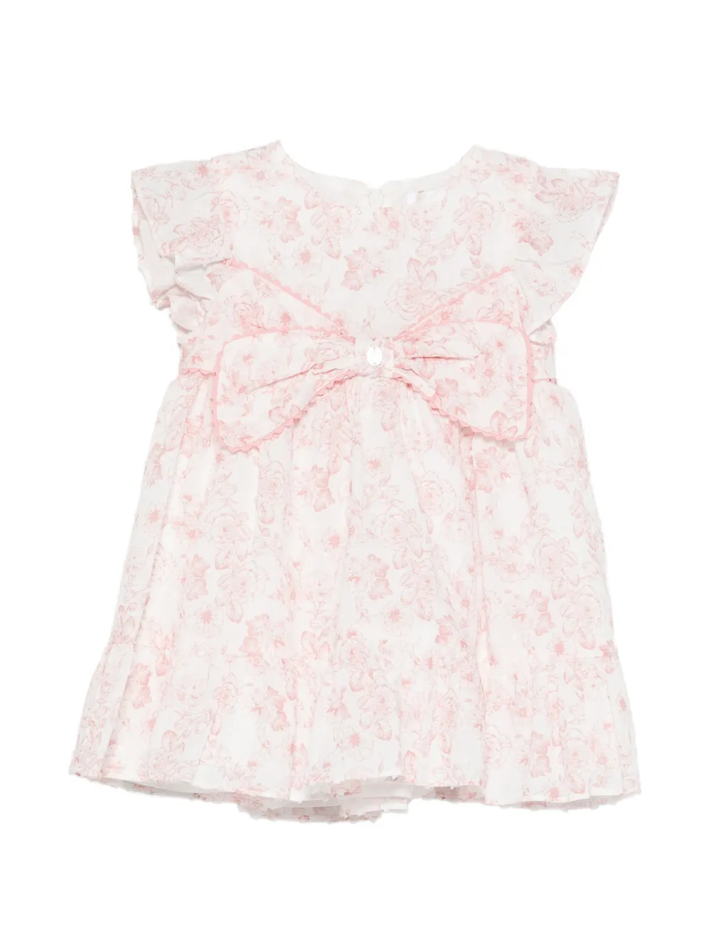 Patachou floral-print bow-detail dress - Bianco