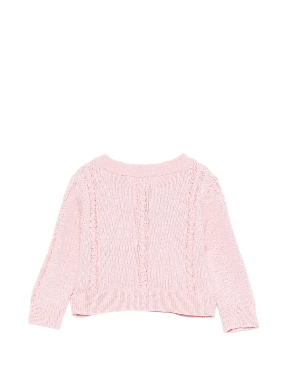 Patachou Kabelgebreid vest met geborduurde bloemen Roze