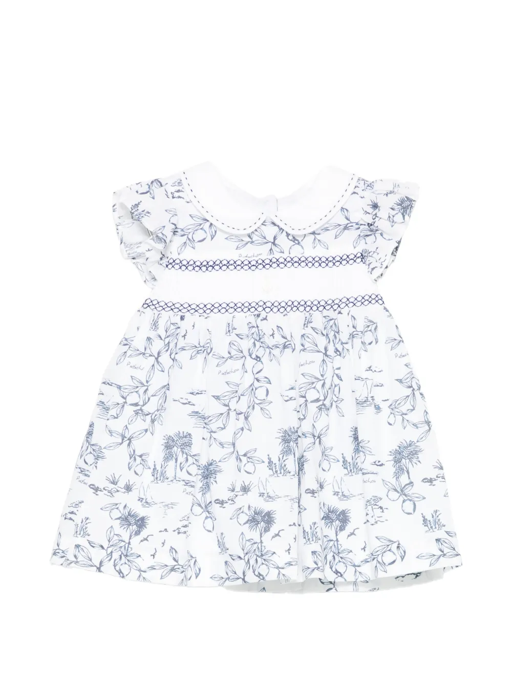 Patachou smocked-panel dress - Bianco