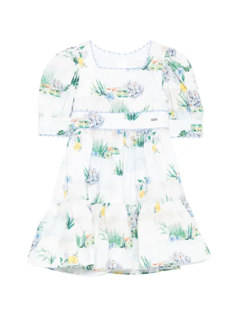 Patachou floral-print scalloped-trim dress