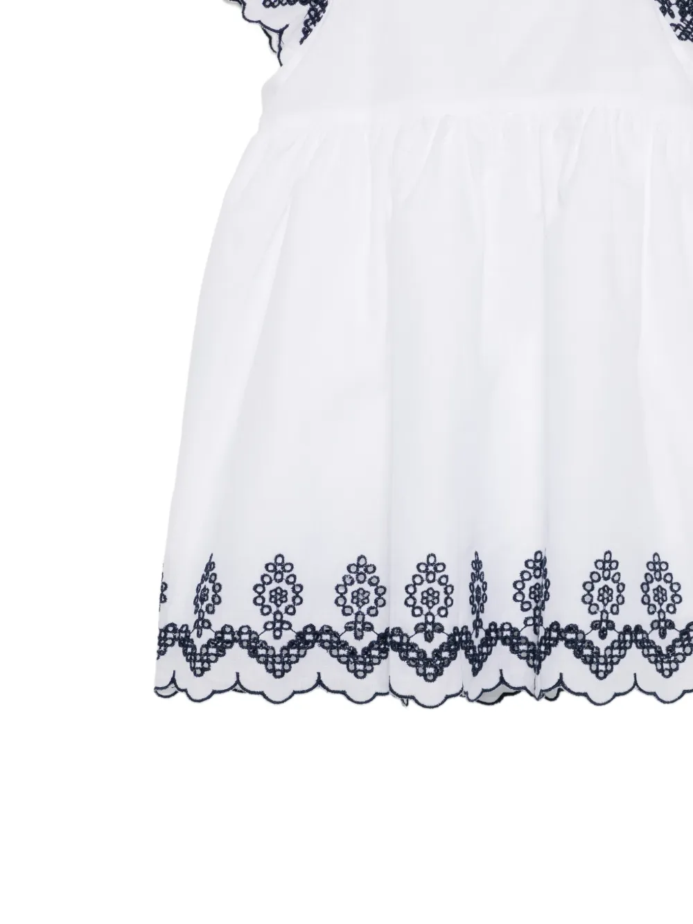 Patachou Broderie jurk met vierkante hals Wit