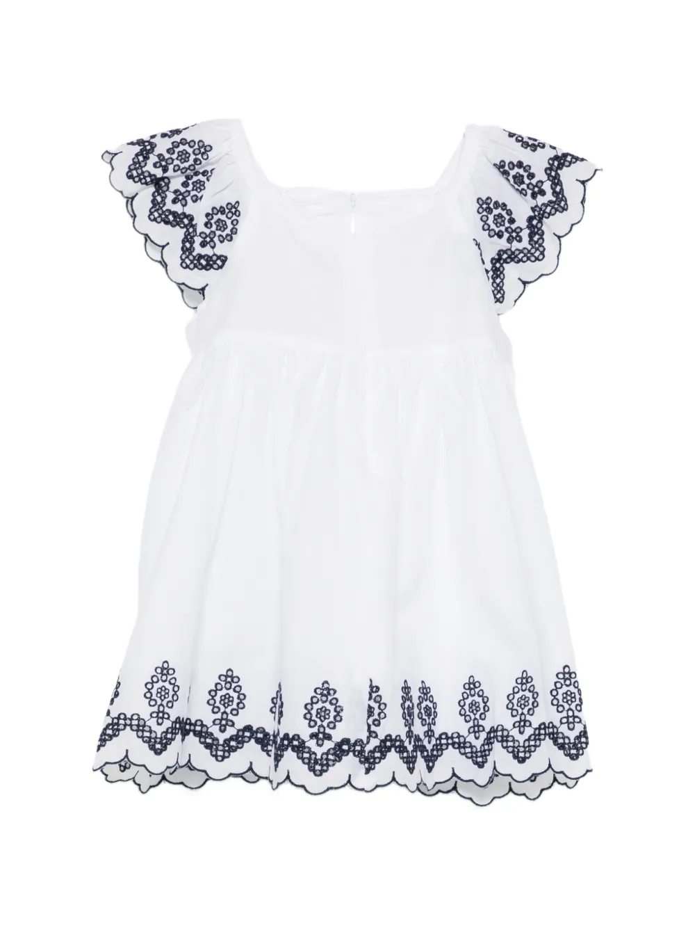 Patachou Broderie jurk met vierkante hals Wit