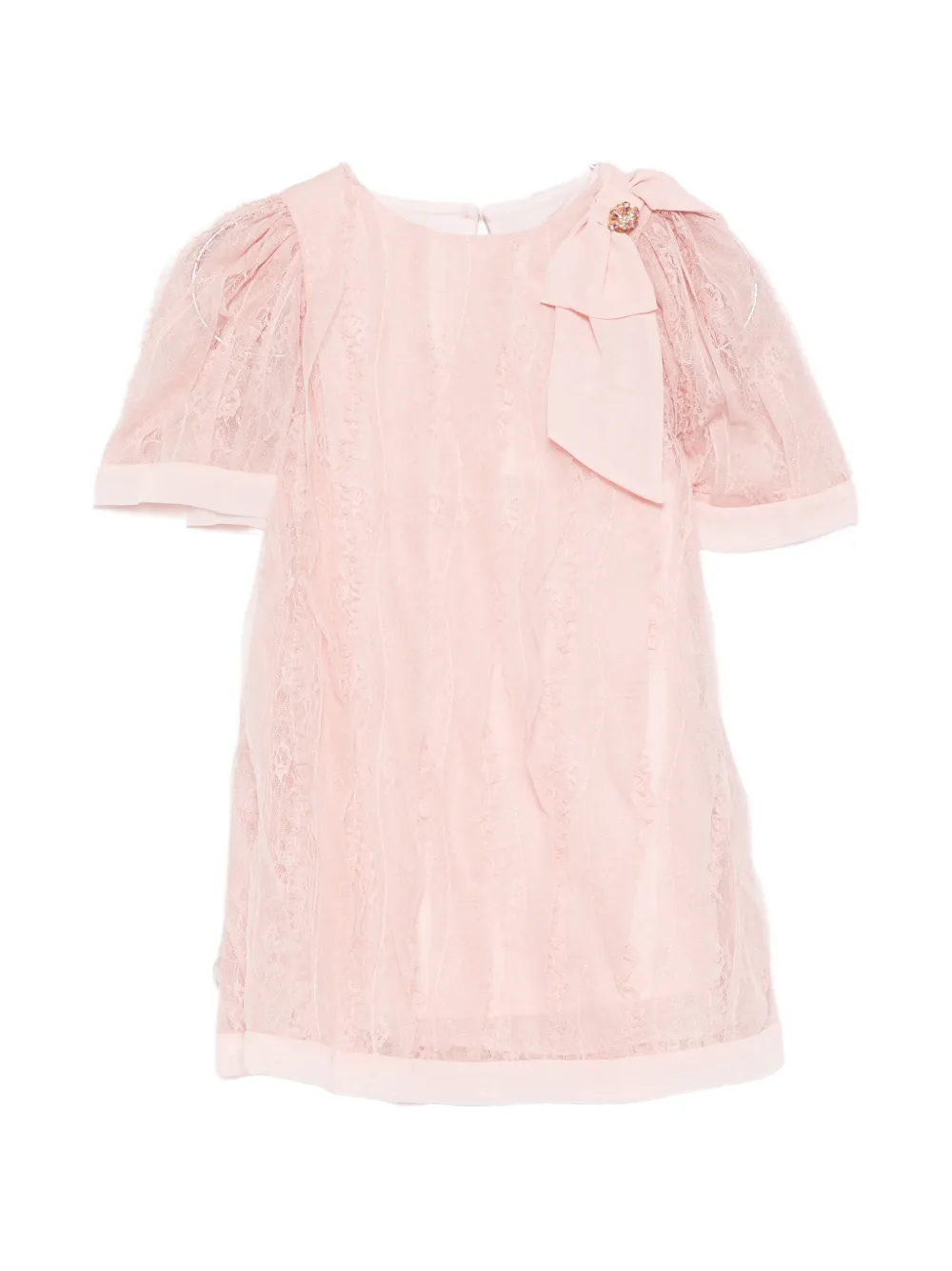 Patachou lace bow-detail dress - Rosa