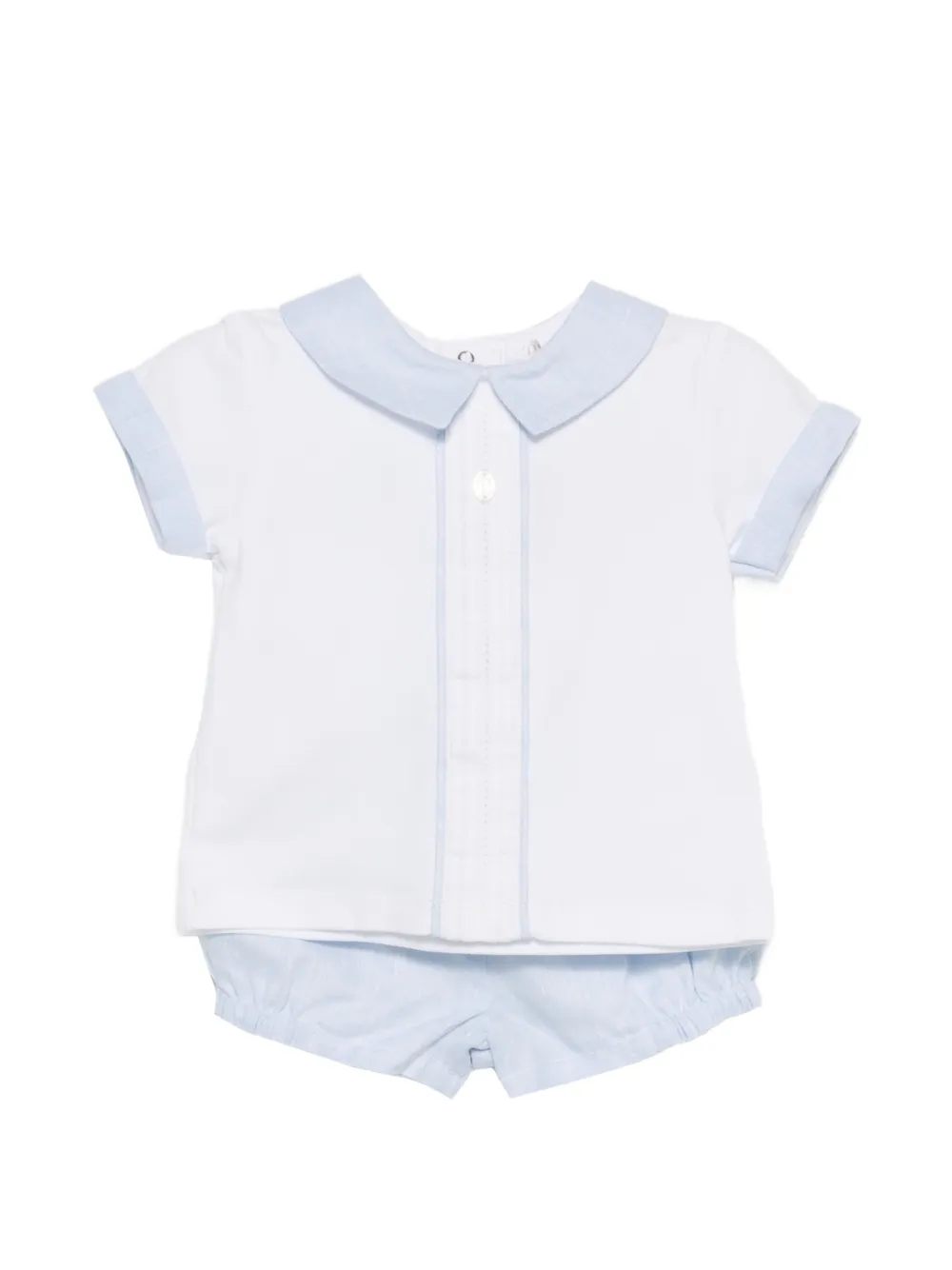 Patachou Set shorts con colletto a contrasto - Bianco