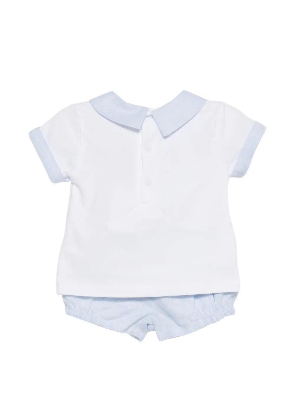  Patachou Contrast-collar Shorts Set - White 