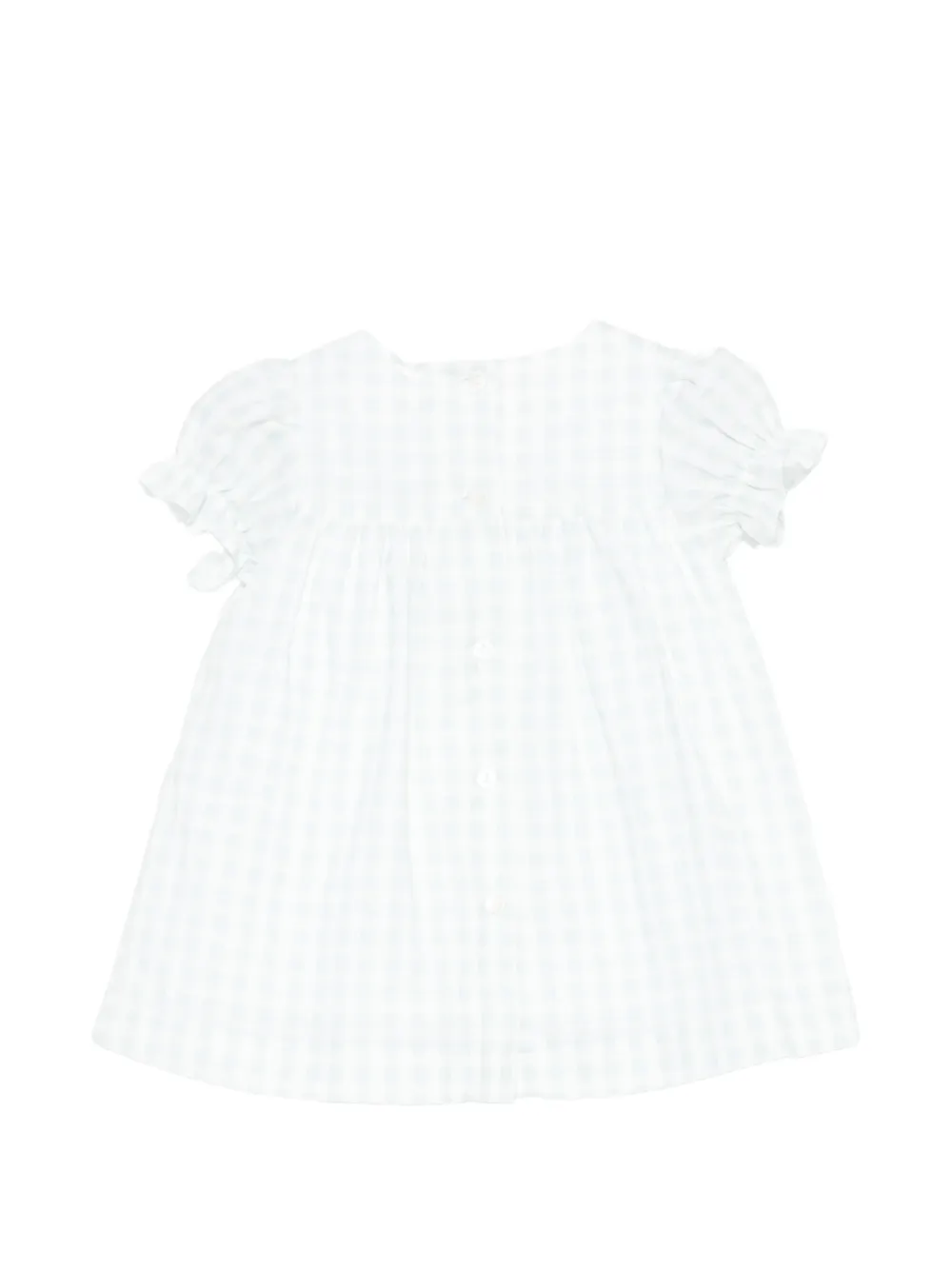 Patachou Jurk met geborduurde bloemen en gingham ruit Groen