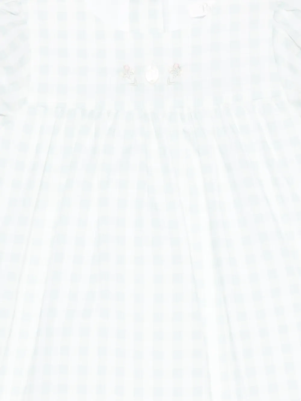 Patachou Jurk met geborduurde bloemen en gingham ruit Groen