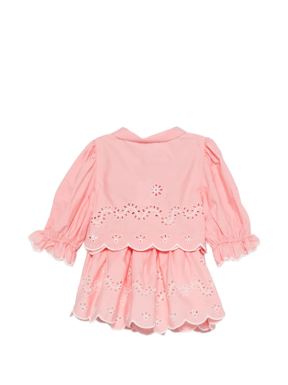 Patachou Rok set met gewelfde broderie Roze