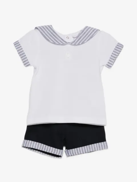 Patachou striped-trim shorts set