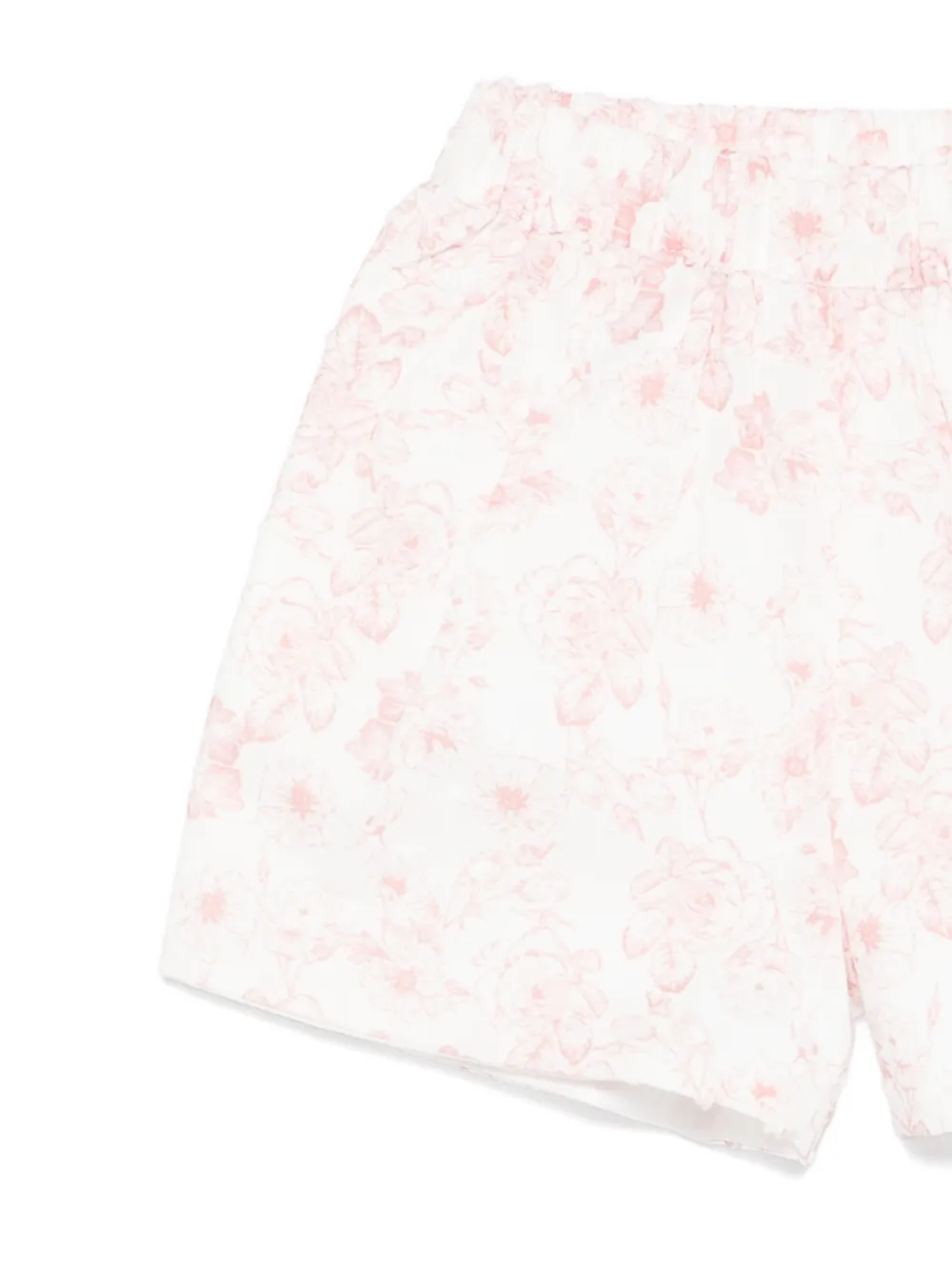 Patachou Shortsset met bloemen en strik Wit