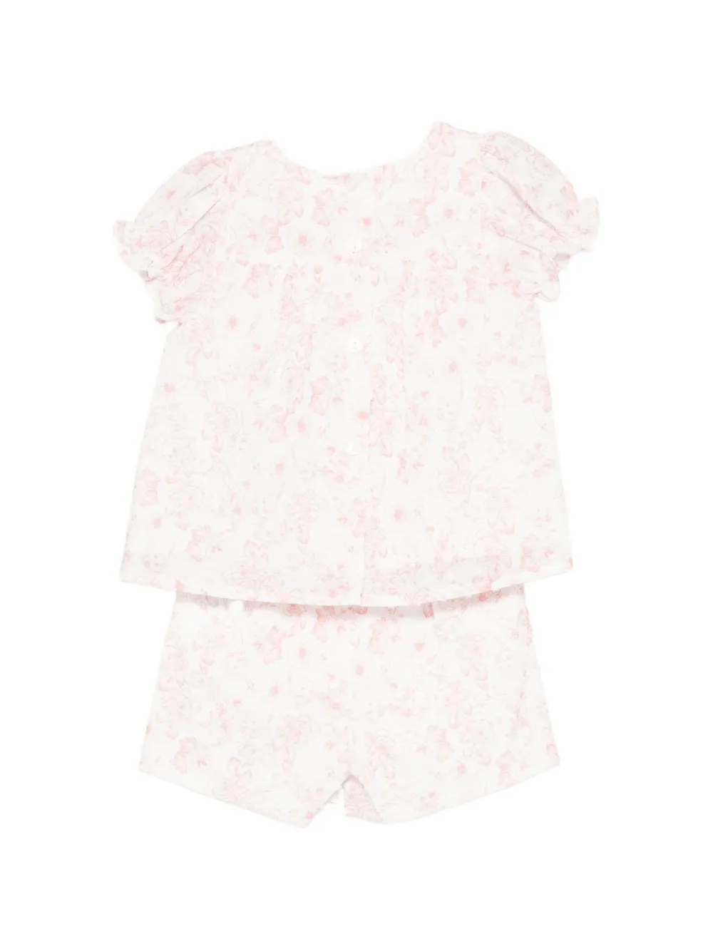 Patachou Shortsset met bloemen en strik Wit