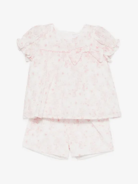 Patachou floral-print shorts set (set of two)
