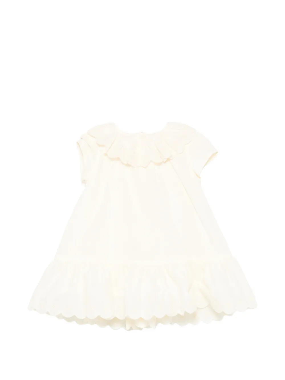 Patachou scalloped-edge ruffled dress - Neutrals