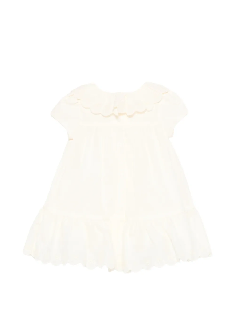 Patachou Jurk met gewelfde afwerking en ruches Beige