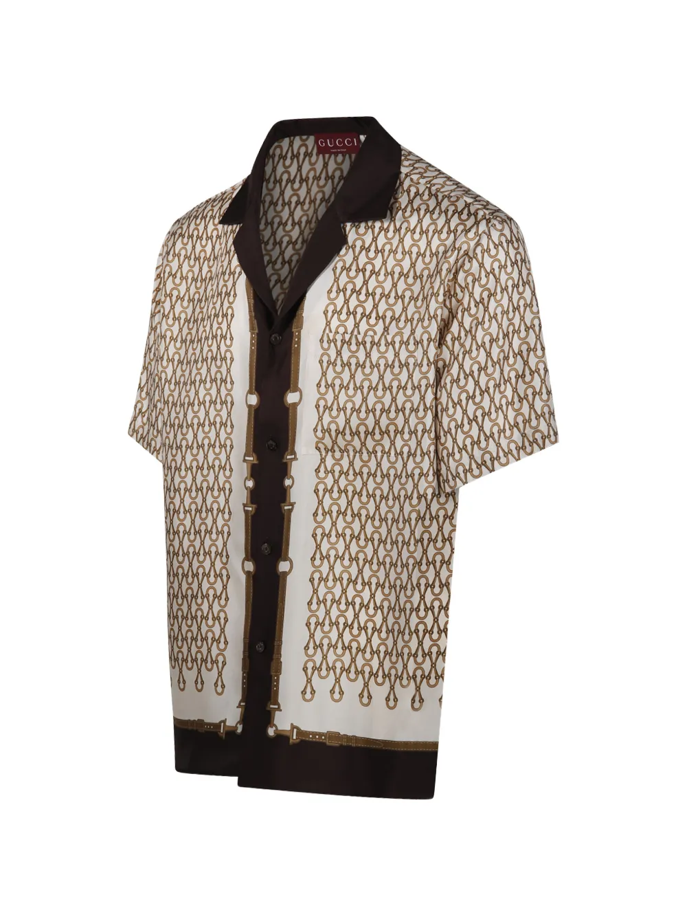 Gucci Chain-print Button Shirt - Neutrals 