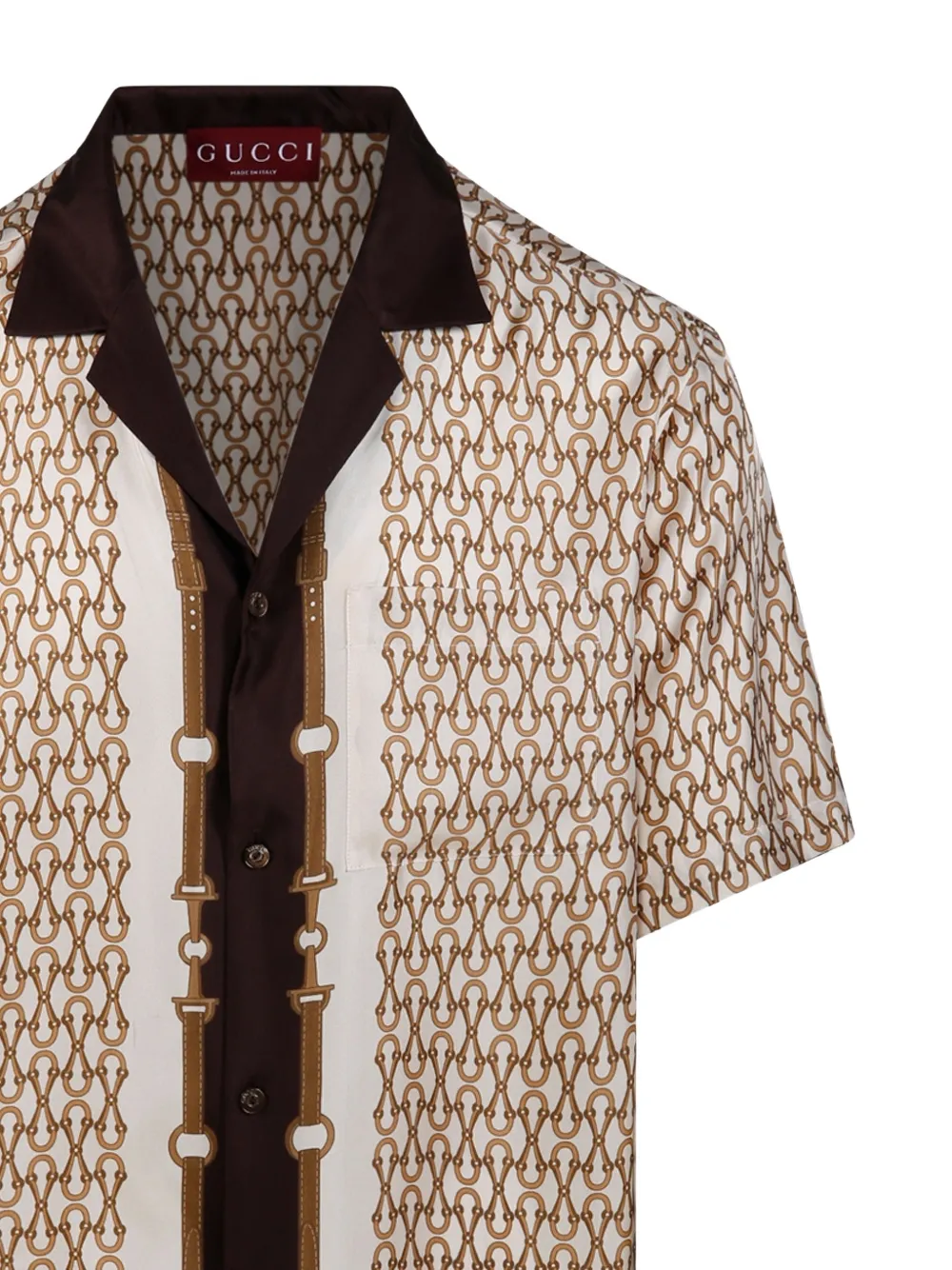 Gucci Chain-print Button Men Shirt - Neutrals Gucci Chain-print Button Men Shirt - Neutrals