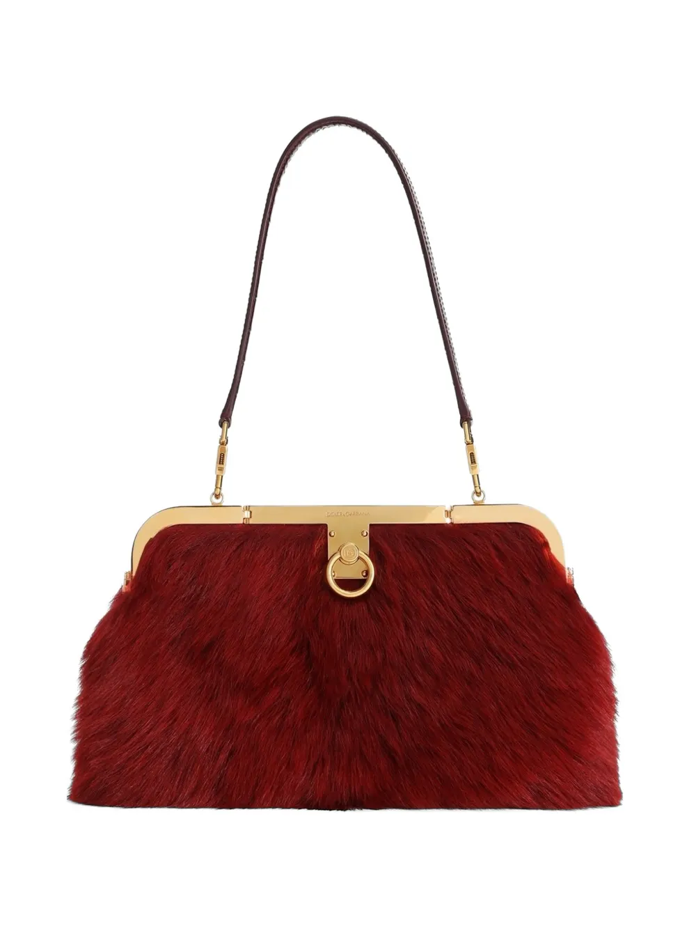 Dolce & Gabbana Amanda handbag in sheepskin and crocodile leather - Rosso