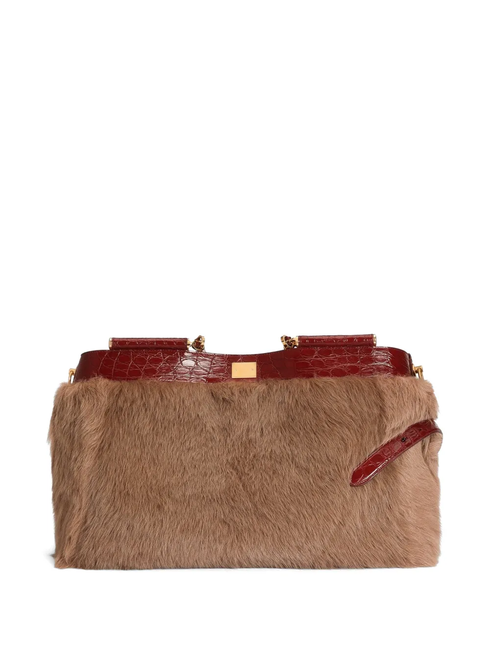 Dolce & Gabbana My Sicily lammy en alligator handtas Beige