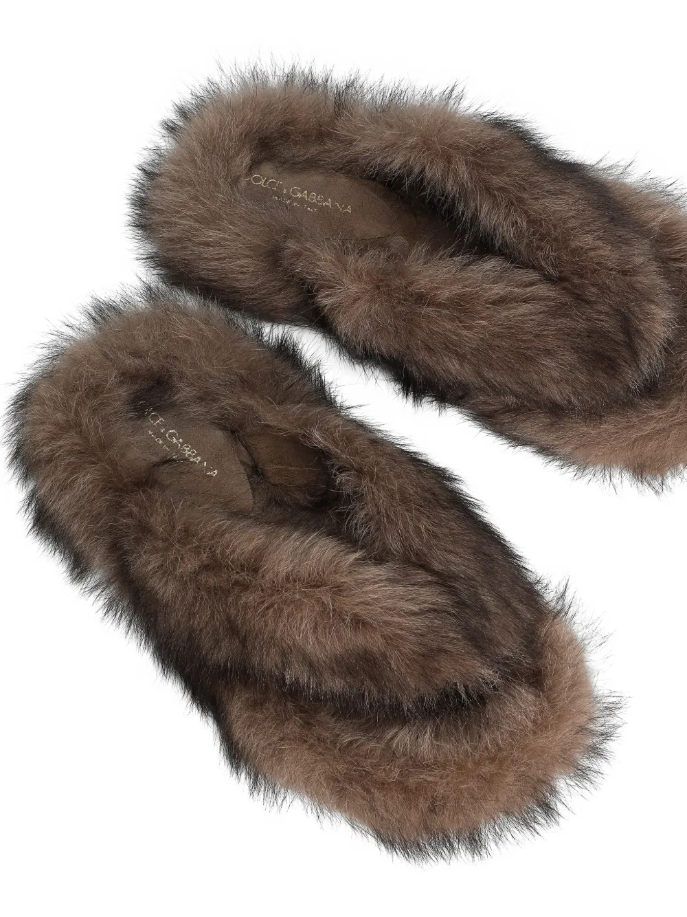 Dolce & Gabbana Lammy teenslippers Bruin