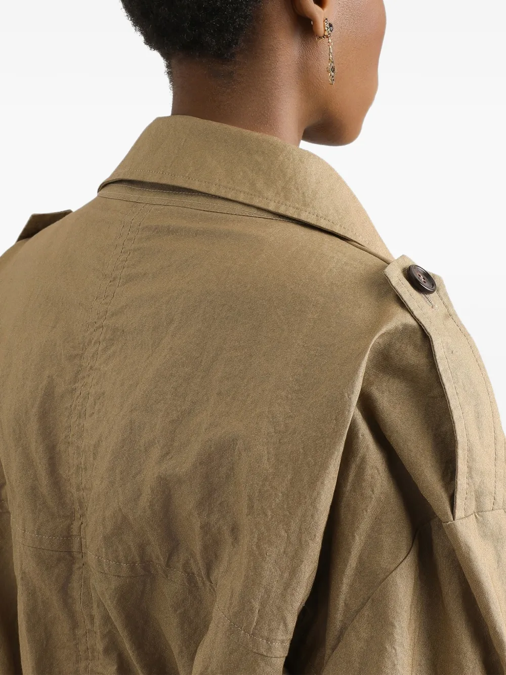 Dolce & Gabbana Trenchcoat met dubbele rij knopen en gekreukt effect katoen Beige