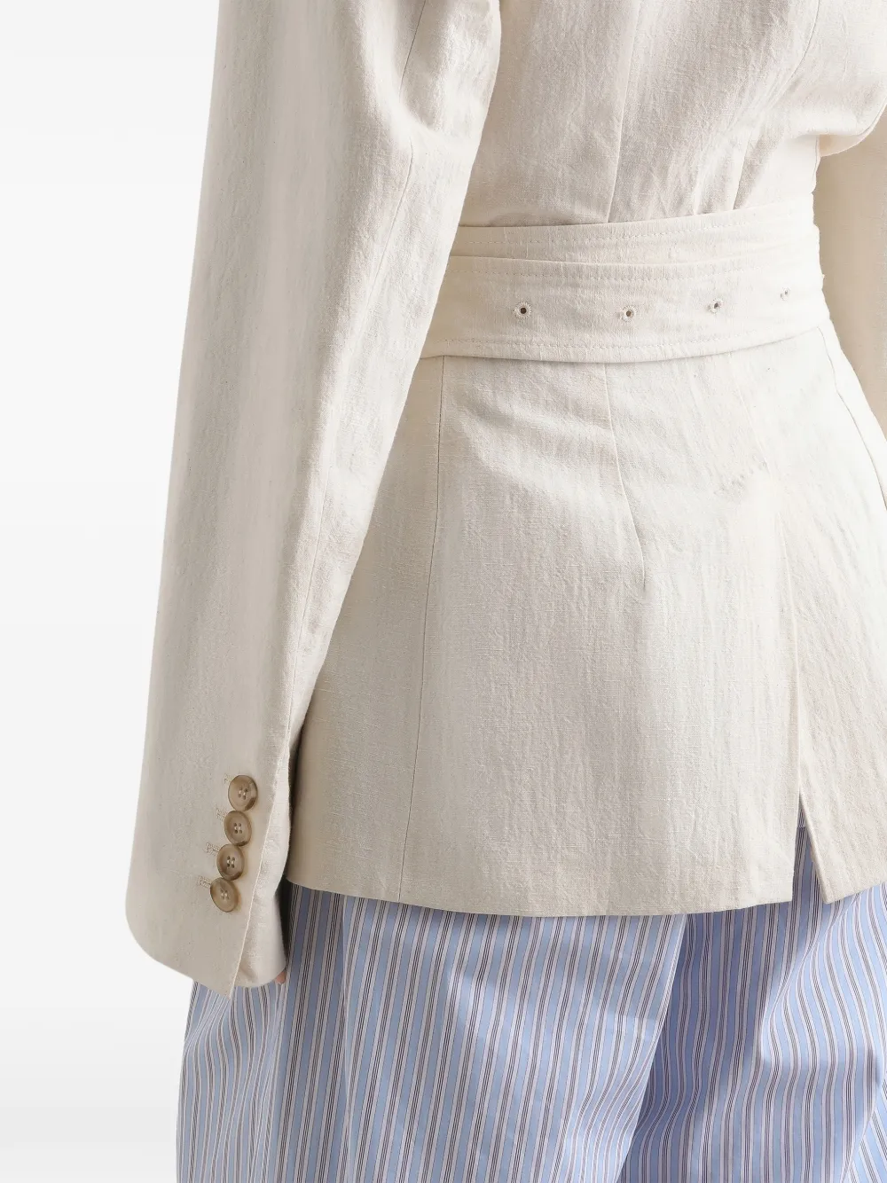 Dolce & Gabbana Jack met enkele rij knopen en ceintuur Beige