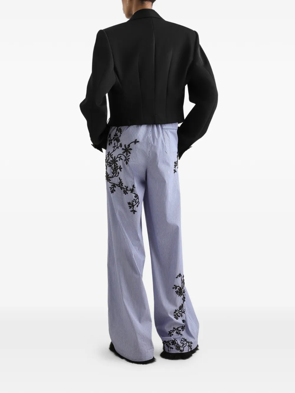 Dolce & Gabbana Cropped jack met sjaalkraag Zwart