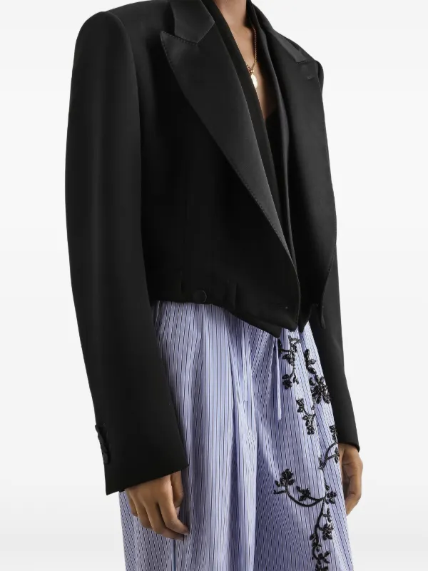 Dolce & Gabbana ショールカラー クロップドジャケット | ブラック
