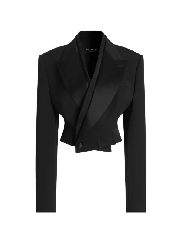 Dolce & Gabbana ショールカラー クロップドジャケット | ブラック