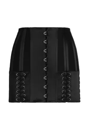 Dolce & Gabbana lace-up Mini Skirt | Brown | FARFETCH
