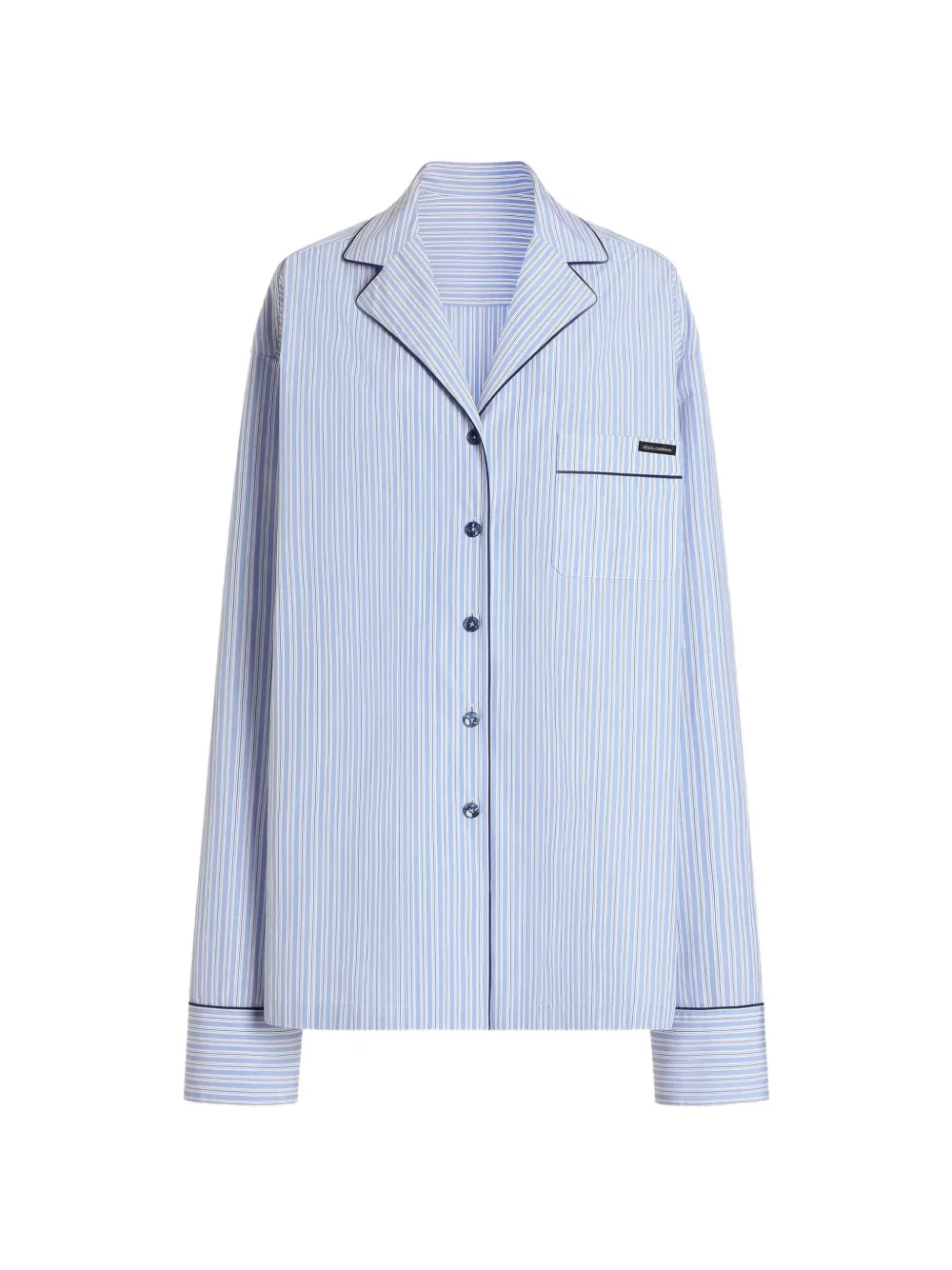 Dolce & Gabbana Camicia a righe con tasca - Blu