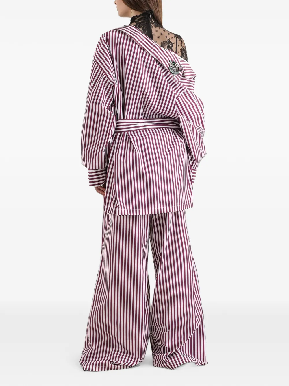 Dolce & Gabbana Jurk met hoge hals en kant Zwart
