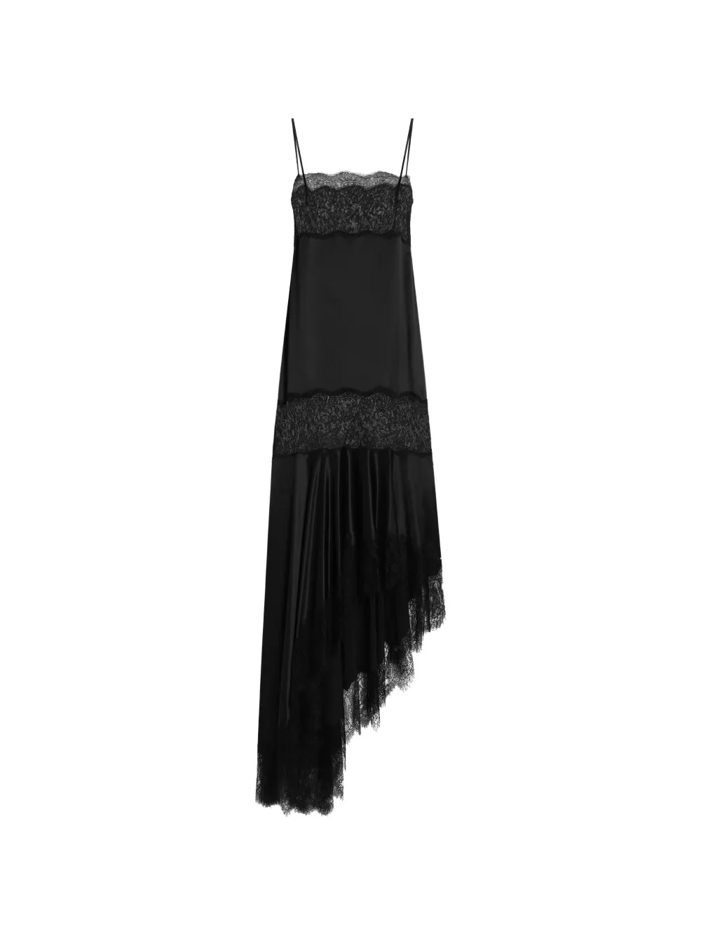 Dolce & Gabbana satin dress with lace bands - Nero