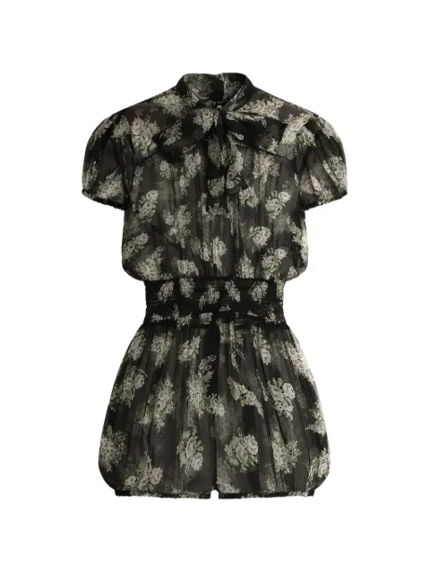 Dolce & Gabbana small flower bouquet-print chiffon jumpsuit