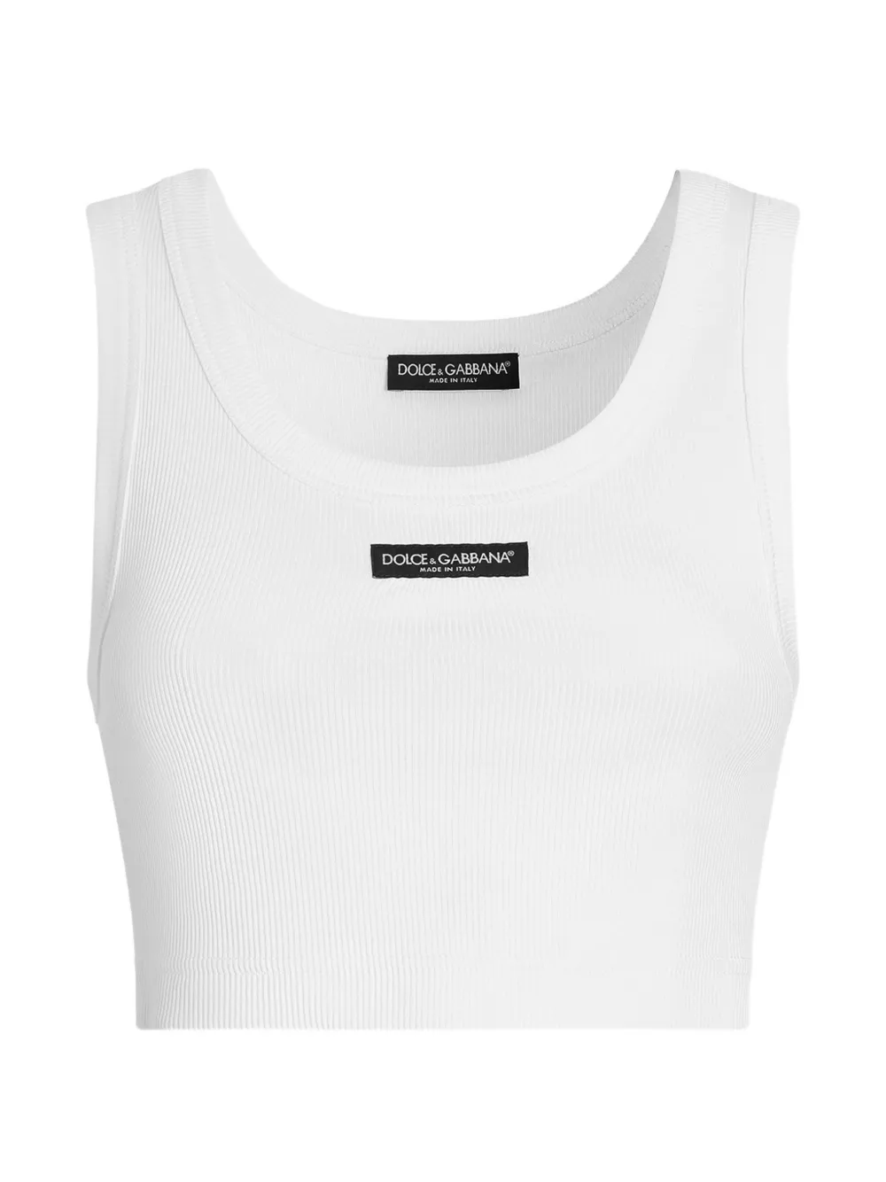 Dolce & Gabbana Top crop a coste - Bianco