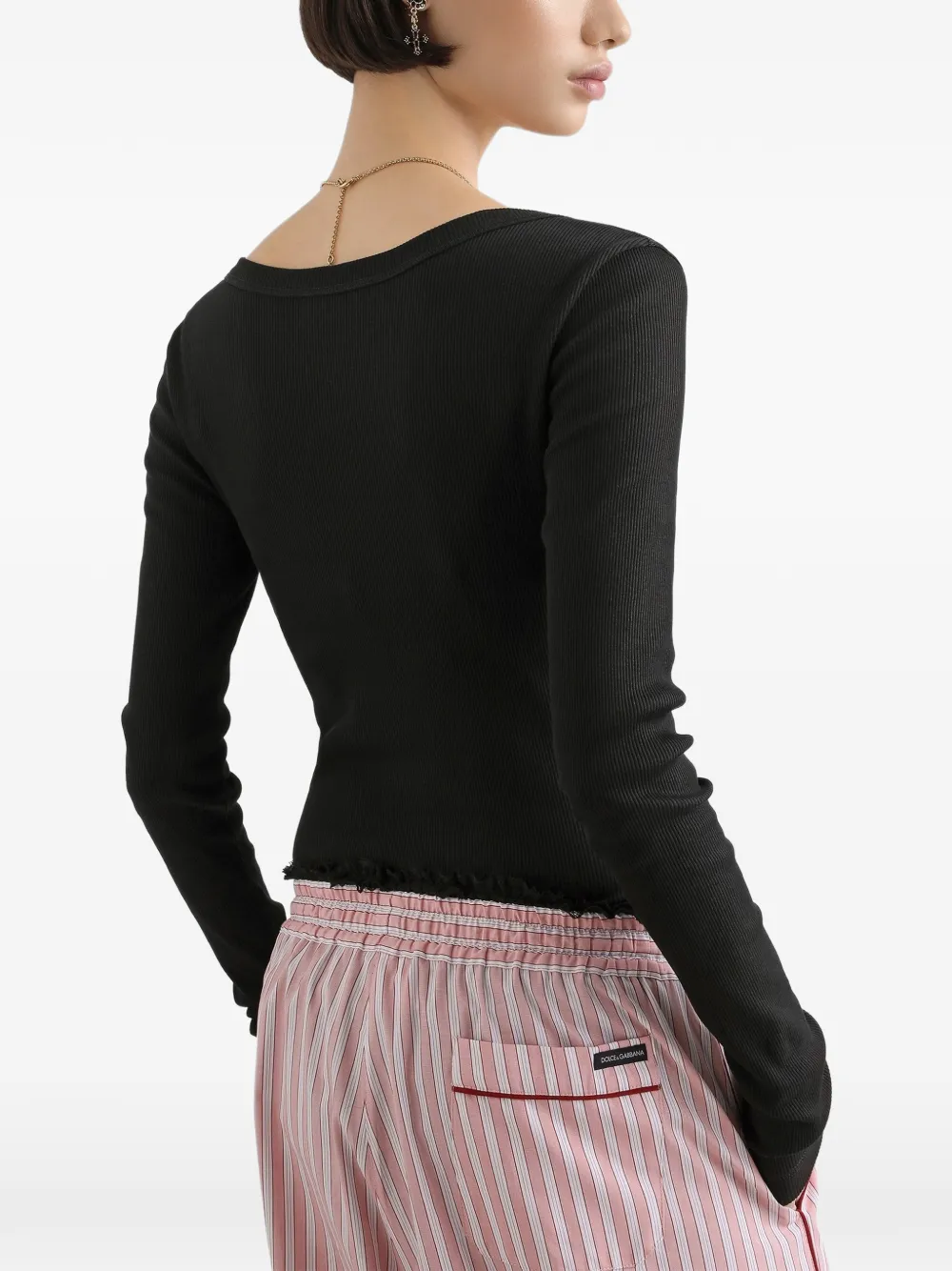 Dolce & Gabbana T-shirt met knopen Zwart