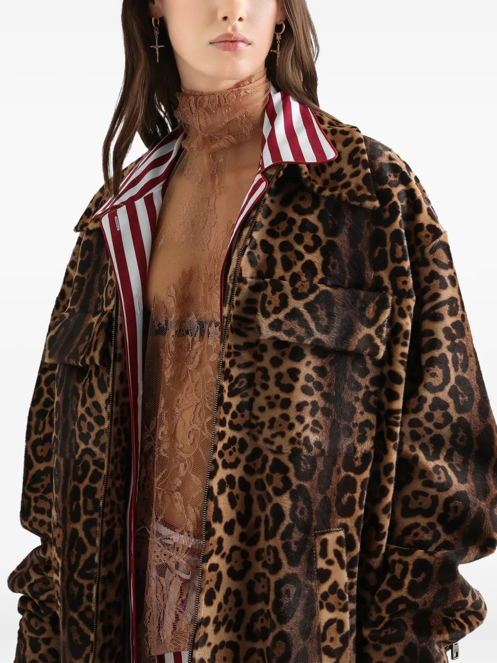 Dolce & Gabbana Pony Leo shirtjack Bruin