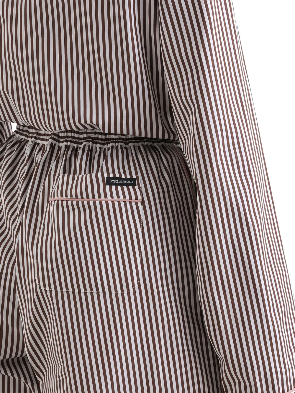 Dolce & Gabbana Gestreepte popeline broek Bruin