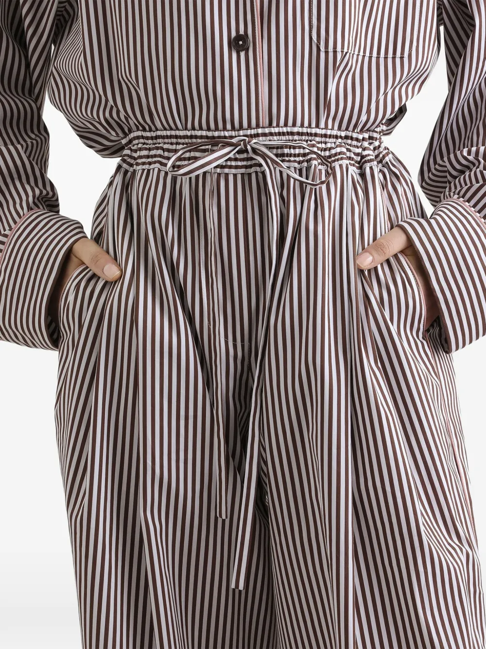 Dolce & Gabbana Gestreepte popeline broek Bruin