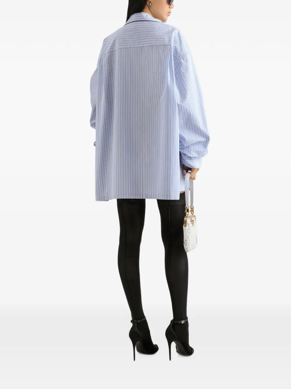 Dolce & Gabbana Gestreepte shorts met trekkoordsluiting Blauw