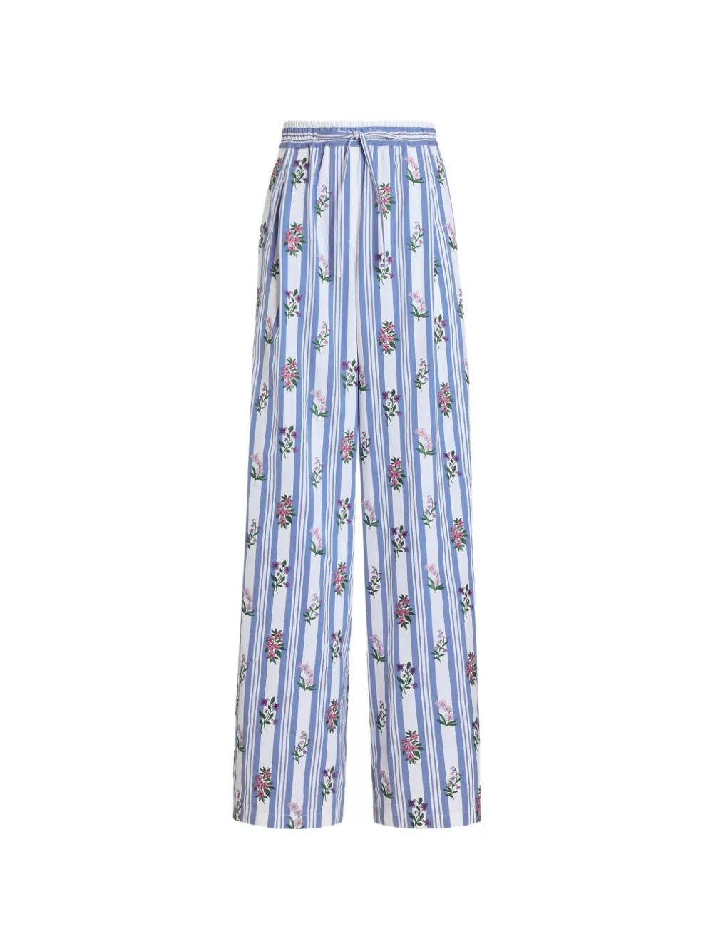 Dolce & Gabbana Pantaloni con ricamo a fiori - Blu