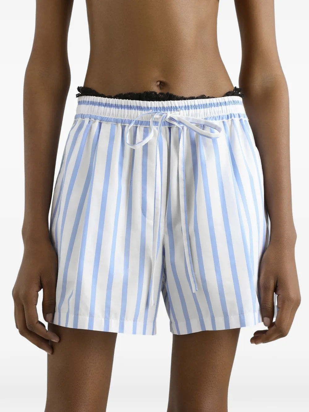 Dolce & Gabbana Gestreepte shorts met trekkoord Wit
